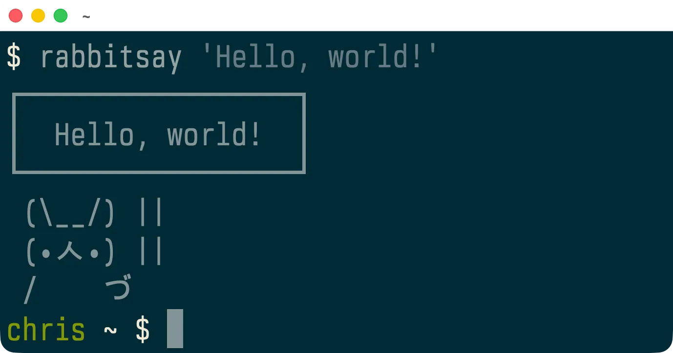 RabbitSay - ASCII art generator with rabbit character